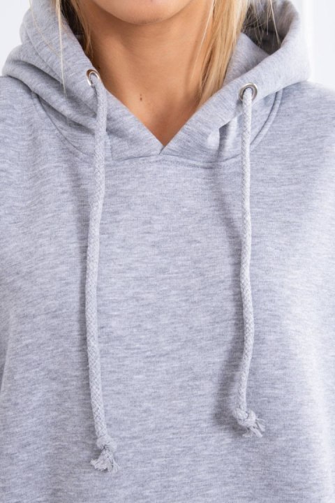 Bluza ocieplana z rozcięciami na bokach szara