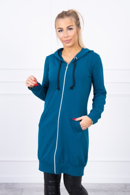 Bluza Sukienkowa z Kapturem Długa Morska | Komfort i Styl | Stylowy Wieszak