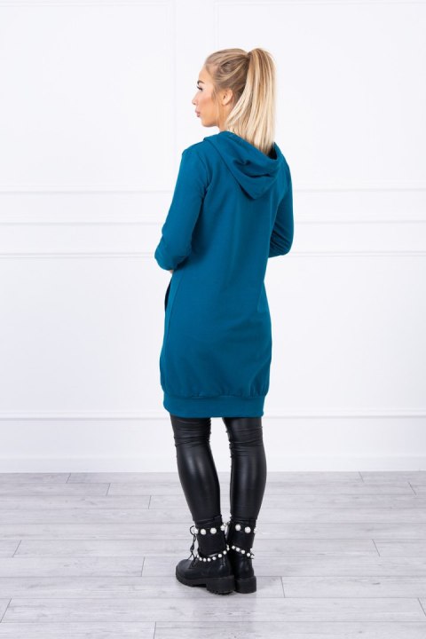 Morska długa bluza z kieszeniami i suwakiem – styl casual
