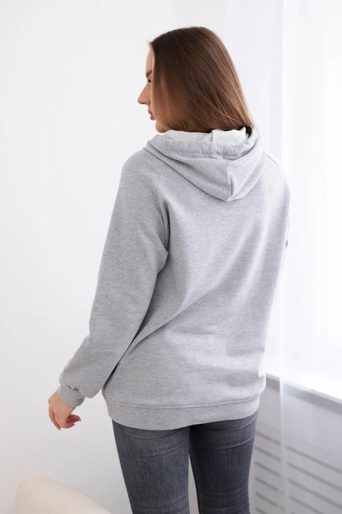 Bluza bawełniana z kapturem szara