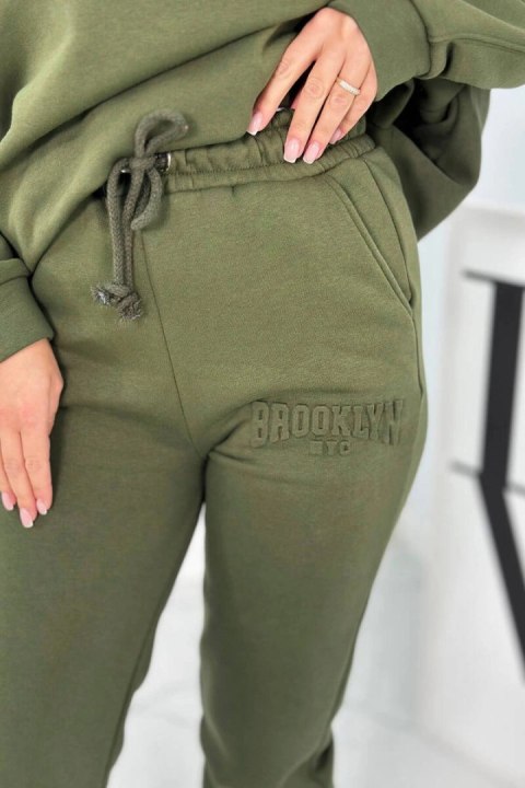 Komplet bawełniany ocieplany bluza + spodnie Brooklyn khaki Komplet bawełniany ocieplany bluza + spodnie Brooklyn khaki