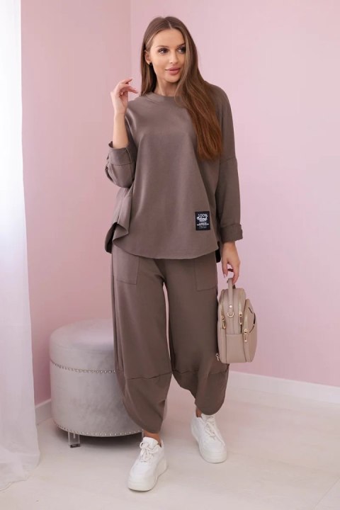 Komplet bawełniany bluza + spodnie khaki Komplet bawełniany bluza + spodnie khaki