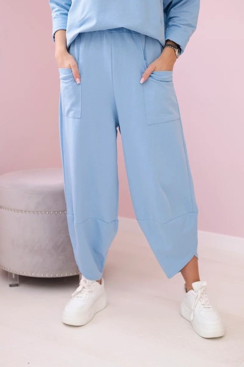 Komplet bawełniany bluza i spodnie niebieski, oversize Komplet bawełniany bluza i spodnie niebieski, oversize