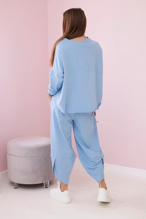 Komplet bawełniany bluza i spodnie niebieski, oversize Komplet bawełniany bluza i spodnie niebieski, oversize