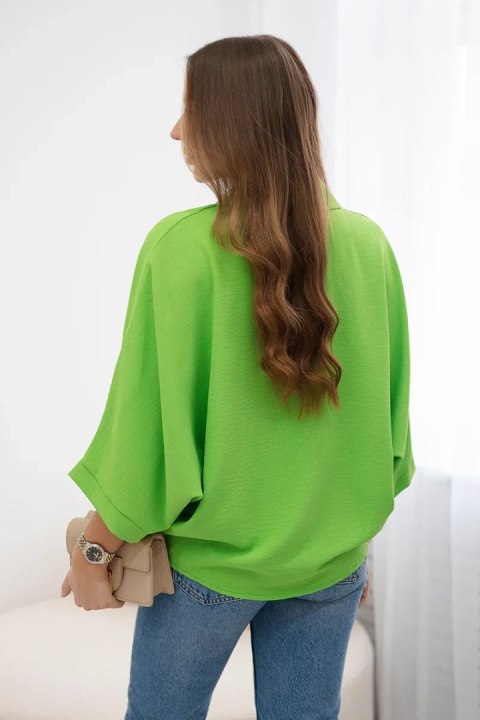 Bluzka oversize zapinana na guziki jasno zielona Bluzka oversize zapinana na guziki jasno zielona