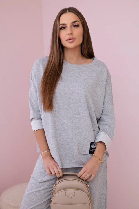 Komplet bawełniany bluza + spodnie jasny szary Komplet bawełniany bluza + spodnie jasny szary