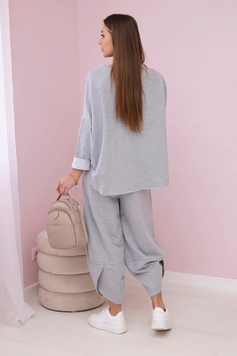 Komplet bawełniany bluza + spodnie jasny szary Komplet bawełniany bluza + spodnie jasny szary
