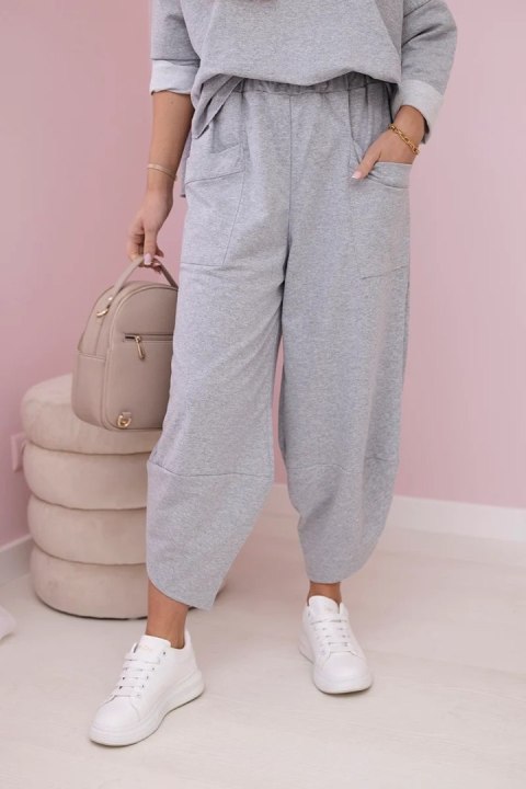 Komplet bawełniany bluza + spodnie jasny szary Komplet bawełniany bluza + spodnie jasny szary