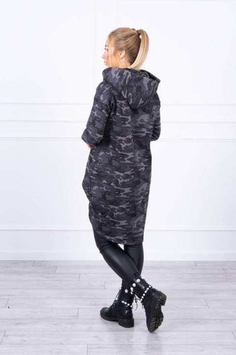 Bluza z długim tyłem moro grafit+czarny Bluza z długim tyłem moro grafit+czarny