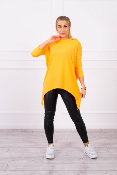 Bluza damska z nadrukiem skrzydeł pomarańczowy neon z kapturem