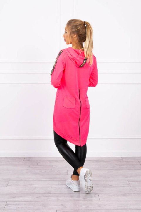 Bluza z suwakiem z tyłu różowy neon Bluza z suwakiem z tyłu różowy neon