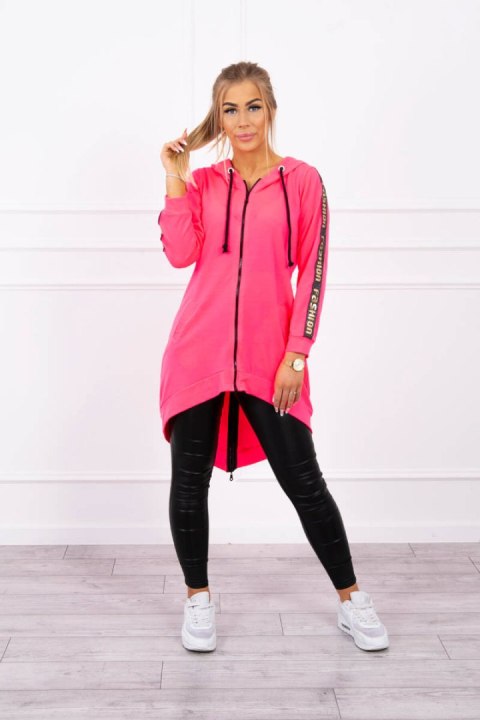 Bluza z suwakiem z tyłu różowy neon Bluza z suwakiem z tyłu różowy neon