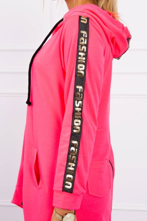 Bluza z suwakiem z tyłu różowy neon Bluza z suwakiem z tyłu różowy neon