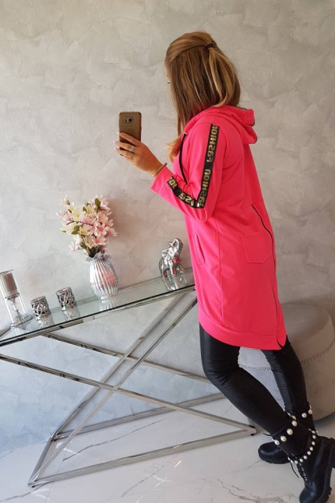 Bluza z suwakiem z tyłu różowy neon Bluza z suwakiem z tyłu różowy neon