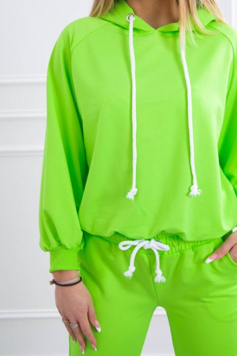 Komplet dresowy z kapturem zielony neon Komplet dresowy z kapturem zielony neon