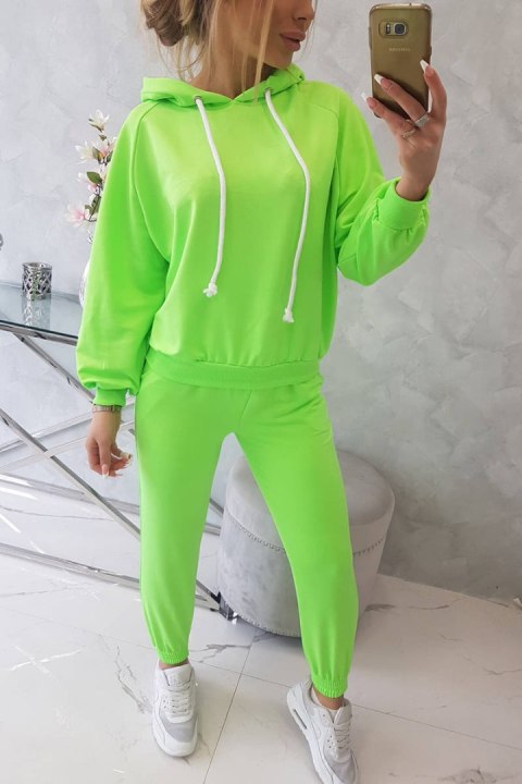Komplet dresowy z kapturem zielony neon Komplet dresowy z kapturem zielony neon