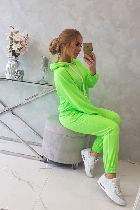 Komplet dresowy z kapturem zielony neon Komplet dresowy z kapturem zielony neon