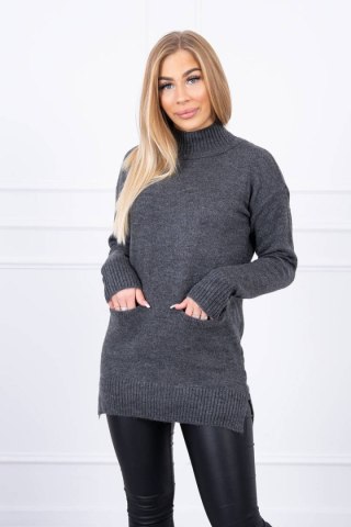 Sweter ze stójką grafitowy