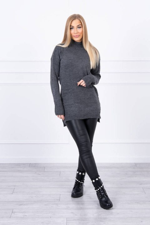 Sweter ze stójką grafitowy