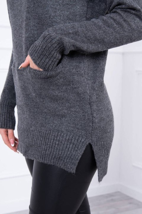 Sweter ze stójką grafitowy