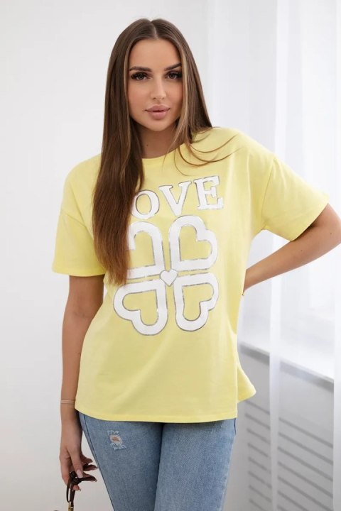 Bluzka koszulka bawełniana Love Heart żółta Bluzka koszulka bawełniana Love Heart żółta