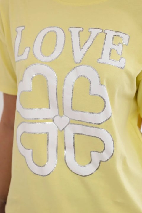 Bluzka koszulka bawełniana Love Heart żółta Bluzka koszulka bawełniana Love Heart żółta