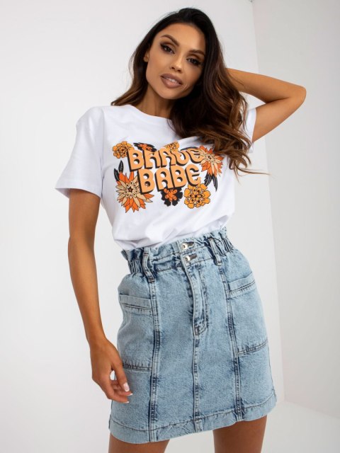 Jasnoniebieska mini spódnica jeansowa z kieszeniami 27 Jasnoniebieska mini spódnica jeansowa z kieszeniami 27