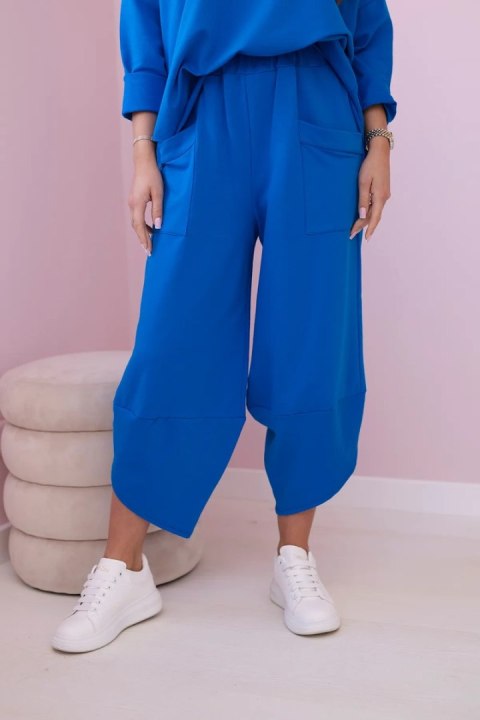 Komplet damski bluza i spodnie chabrowe oversize włoski Komplet damski bluza i spodnie chabrowe oversize włoski