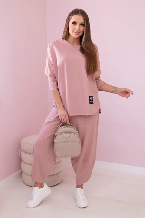 Komplet bawełniany bluza i spodnie ciemny różowy, oversize Komplet bawełniany bluza i spodnie ciemny różowy, oversize