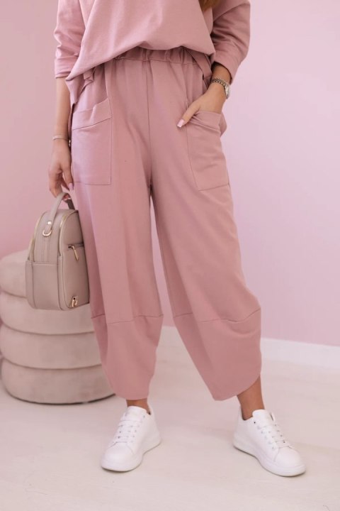 Komplet bawełniany bluza i spodnie ciemny różowy, oversize Komplet bawełniany bluza i spodnie ciemny różowy, oversize