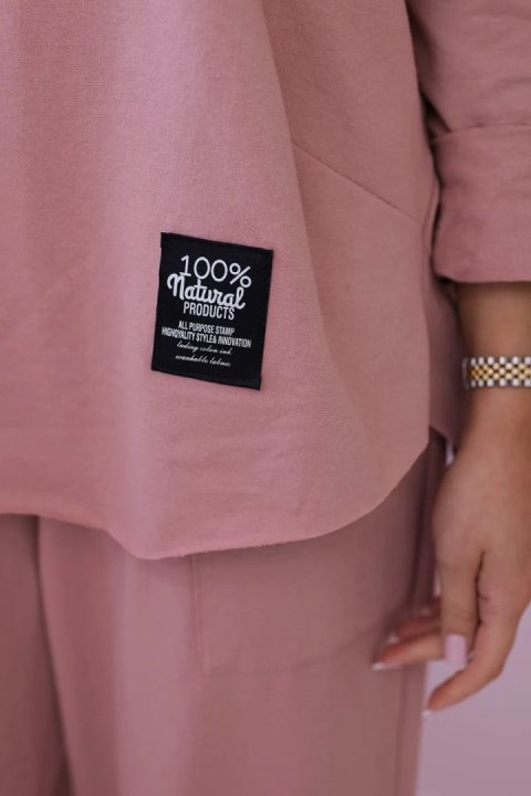 Komplet bawełniany bluza i spodnie ciemny różowy, oversize Komplet bawełniany bluza i spodnie ciemny różowy, oversize
