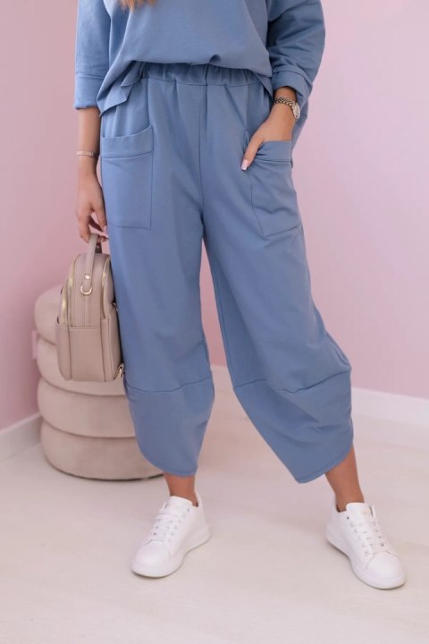 Komplet bawełniany bluza i spodnie jeansowy, oversize, włoski Komplet bawełniany bluza i spodnie jeansowy, oversize, włoski