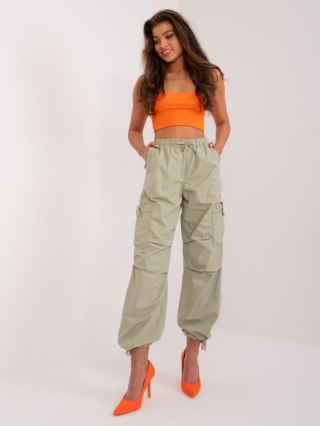 Spodnie D77021BB62410B3 pistacjowy XL