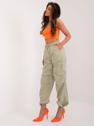 Spodnie D77021BB62410B3 pistacjowy XL
