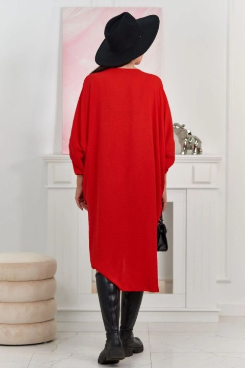 Sukienka oversize midi z dekoltem V czerwona Sukienka oversize midi z dekoltem V czerwona