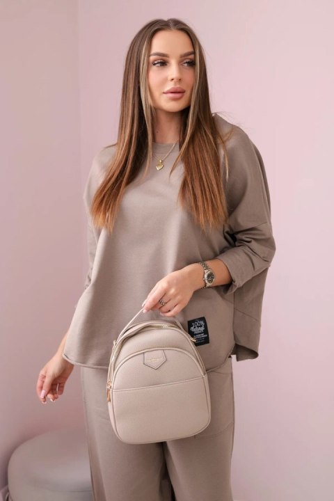 Komplet damski bluza i spodnie fango oversize włoski Komplet damski bluza i spodnie fango oversize włoski