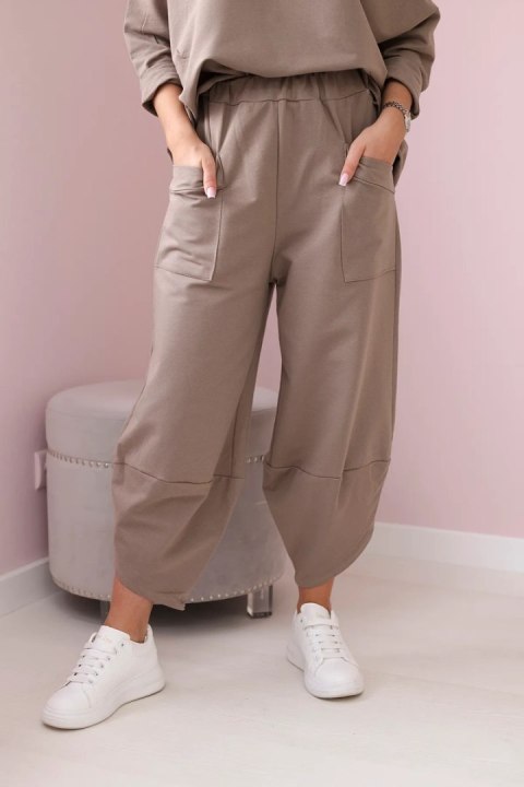 Komplet damski bluza i spodnie fango oversize włoski Komplet damski bluza i spodnie fango oversize włoski