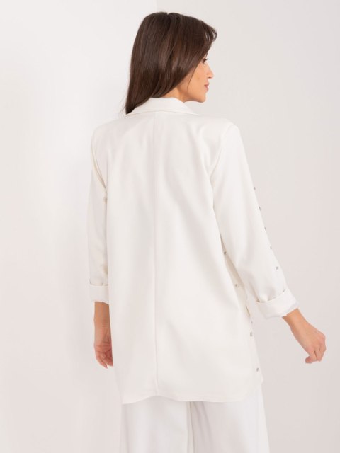 Marynarka damska ecru elegancka z cyrkoniami Marynarka damska ecru elegancka z cyrkoniami