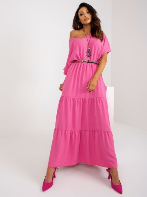 Spódnica maxi z falbaną letnia ciemnoróżowa Italy Moda Spódnica maxi z falbaną letnia ciemnoróżowa Italy Moda