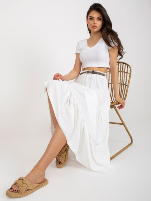 Spódnica maxi z falbaną letnia ecru Italy Moda Spódnica maxi z falbaną letnia ecru Italy Moda