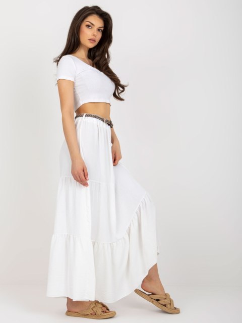 Spódnica maxi z falbaną letnia ecru Italy Moda Spódnica maxi z falbaną letnia ecru Italy Moda
