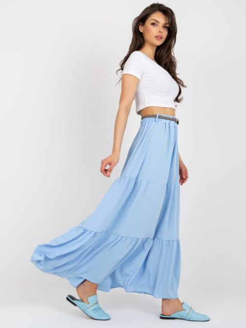 Spódnica maxi z falbaną letnia jasnoniebieska Italy Moda Spódnica maxi z falbaną letnia jasnoniebieska Italy Moda