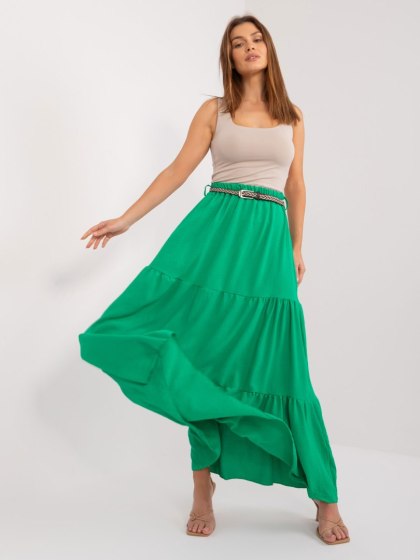 Spódnica maxi z falbaną letnia zielona Italy Moda