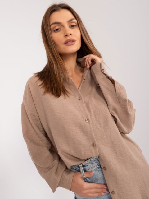 Koszula FA-KS-9152.30 ciemny bezowy S/M Koszula FA-KS-9152.30 ciemny bezowy S/M