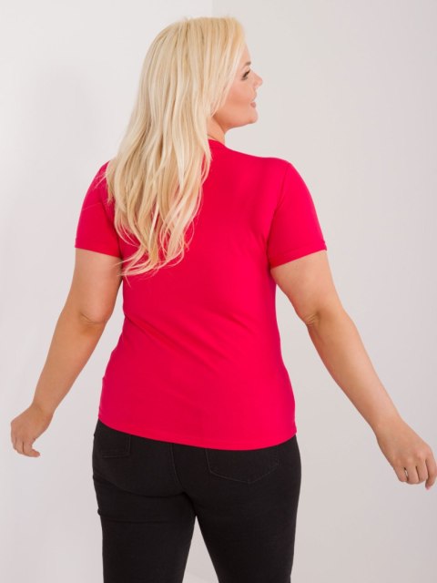T-shirt bluzka damska z dżetami plus sieze czerwony T-shirt bluzka damska z dżetami plus sieze czerwony