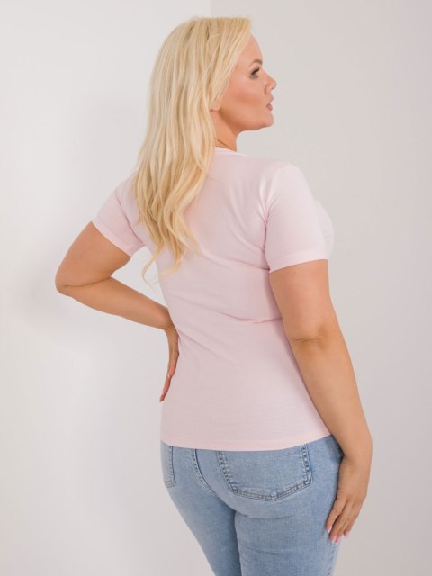 T-shirt bluzka damska z dżetami plus sieze jasny różowy T-shirt bluzka damska z dżetami plus sieze jasny różowy