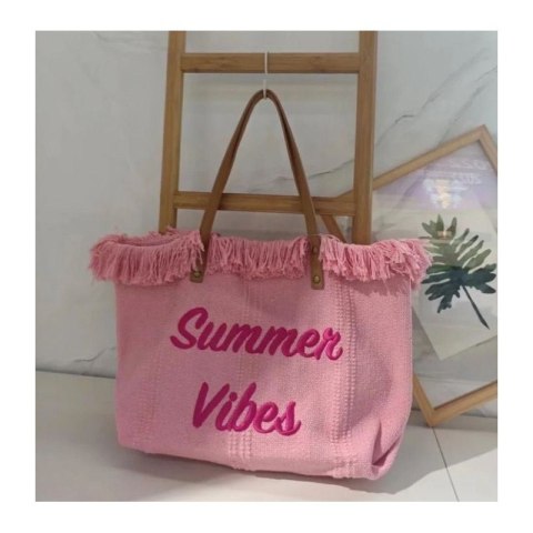 Torba plażowa boho z frędzlami – intensywny róż Summer Vibes - TP11R Torba plażowa boho z frędzlami – intensywny róż Summer Vibes - TP11R