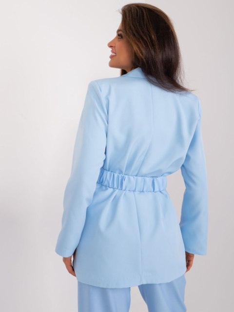 Marynarka niebieska elegancka z kwiatem i poduszkami Marynarka niebieska elegancka z kwiatem i poduszkami