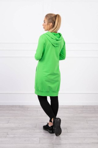 Bluza Sukienkowa z Kapturem Długa Jasnozielona | Stylowy Look | Stylowy Wieszak