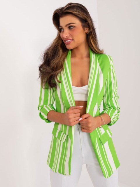 Marynarka w paski zielona żakiet elegancki 2XL Marynarka w paski zielona żakiet elegancki 2XL
